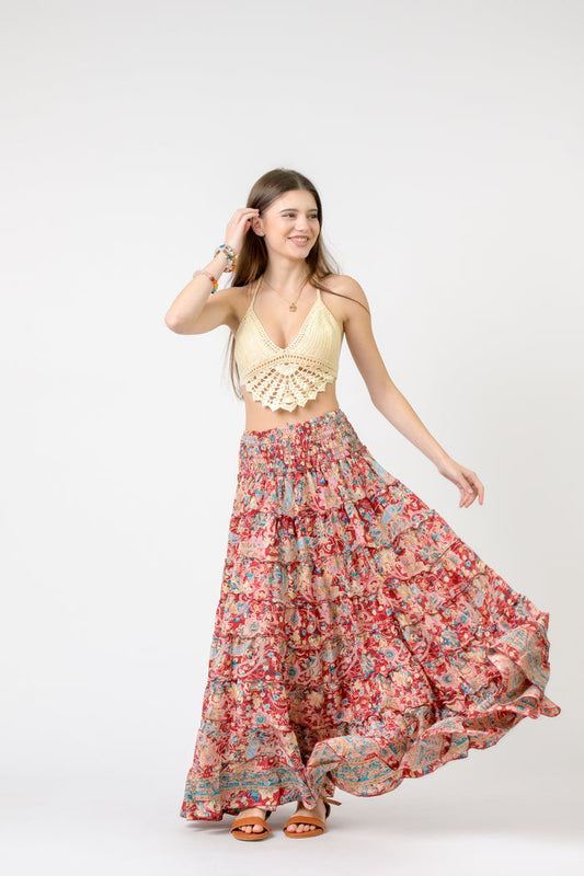 Rhea Layered Print Ruffle Skirt (Assorted)