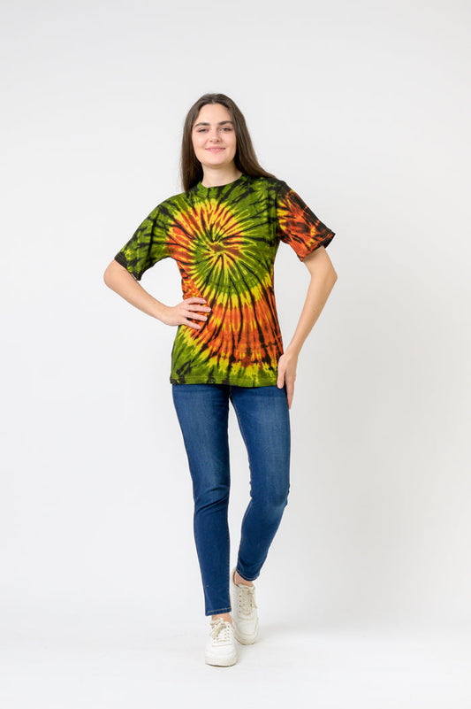 Rhea Tie-Dye Natural Spiral T-Shirt