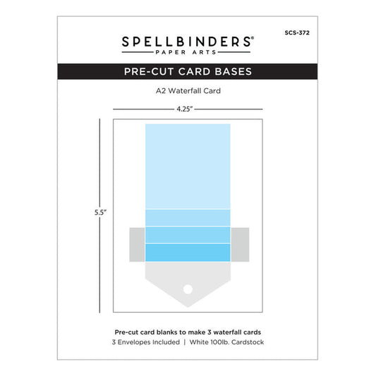 Spellbinders - Kinetic Card Blanks - Waterfall. Create interactive cards that surprise and delight. Available at Embellish Away in Bowmanville Ontario Canada.