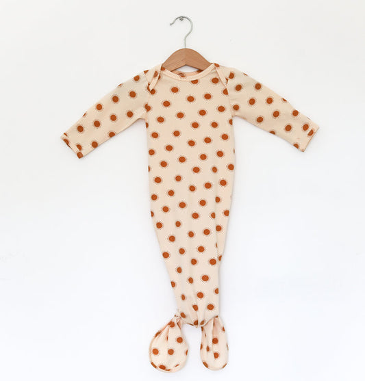 SUN PATTERNED KNOTTED GOWN