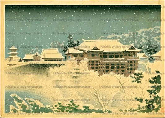 Temple Kiyomizu in Kyoto - VINTAGEARTREPRINTS.COM