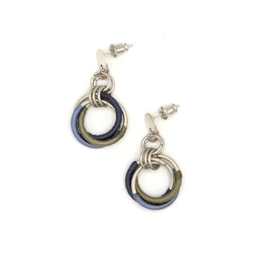 Thread Wrapped Helix Studs: Blues Fair Anita