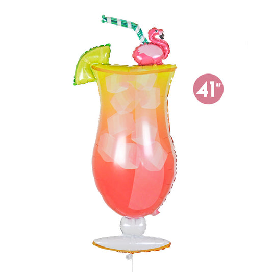 Tropical Flamingo Drink Balloon 41-inch