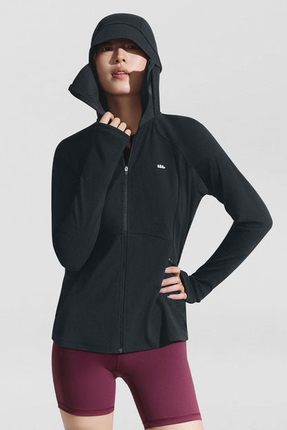 beneunder windglow womens windproof uvshield sport jacket upf50 #color_black