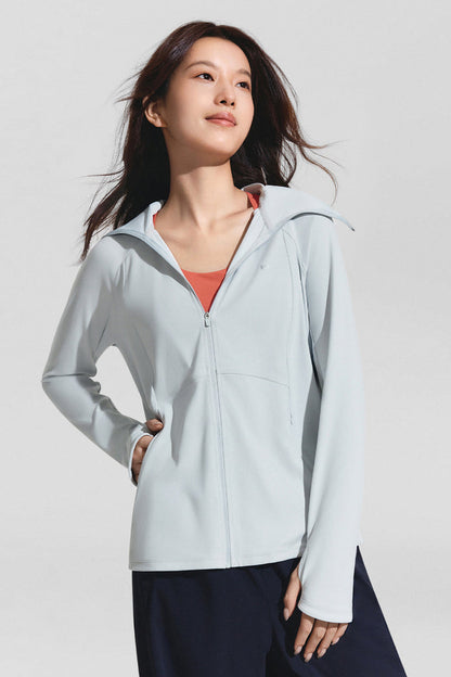 beneunder windglow womens windproof uvshield sport jacket upf50 #color_gray