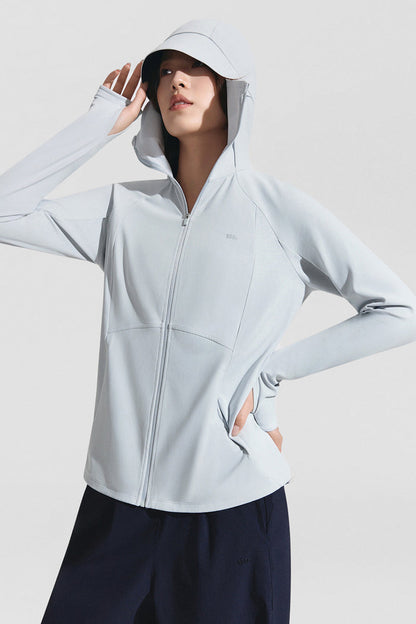 beneunder windglow womens windproof uvshield sport jacket upf50 #color_gray
