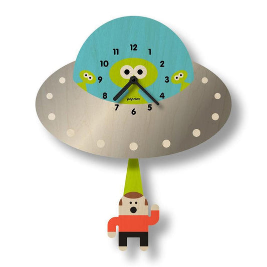 Wood Clock - Flying Saucer Pendulum by Popclox