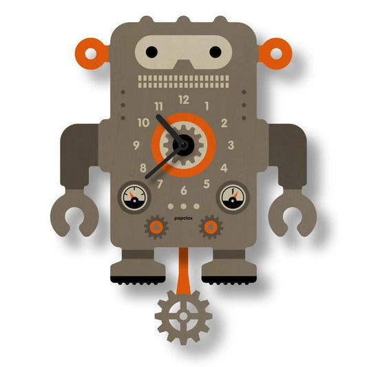 Wood Clock - Robot Pendulum by Popclox